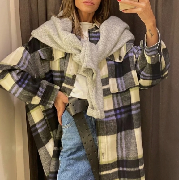 Zara Hooded plaid overshirt - Picture 4 of 16